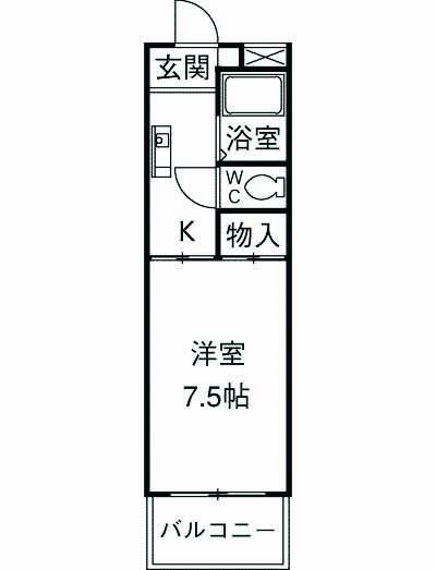 エオリア菖蒲池(1K/8階)の間取り写真