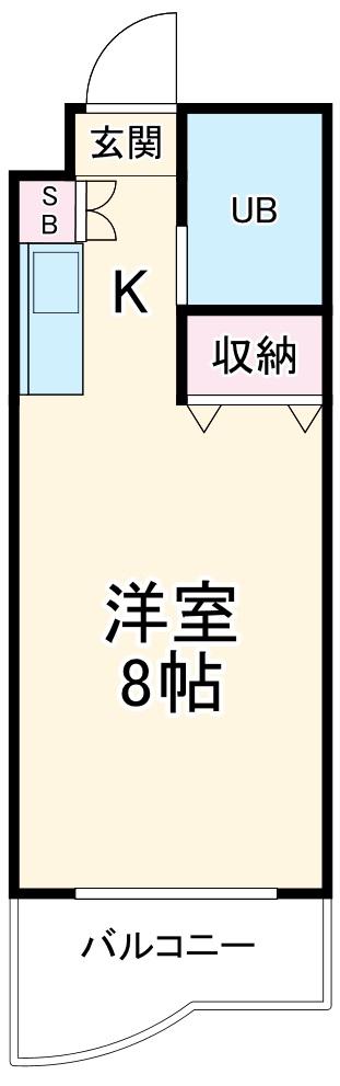 ジョイフル藤ヶ丘(1K/3階)の間取り写真