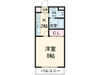 ヴィヴァーチェ日吉(1K/4階)の間取り写真