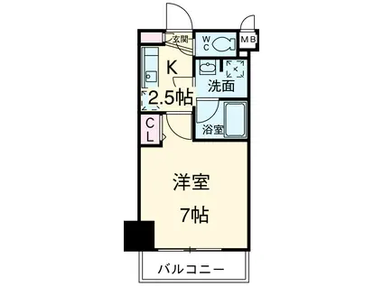 ガーラ・ステーション横濱関内(1K/9階)の間取り写真