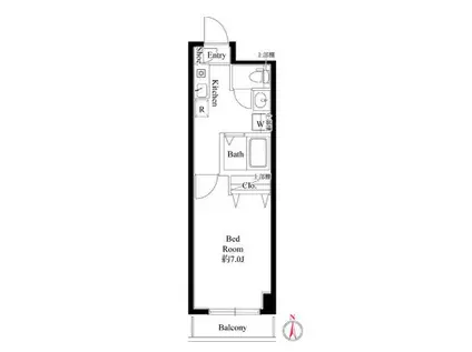 ヴェラジオーⅠ(1K/5階)の間取り写真