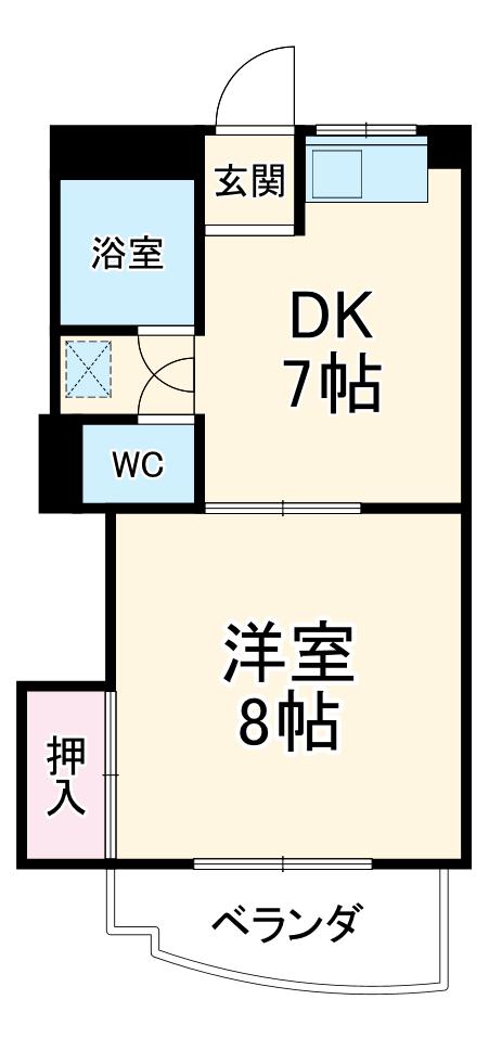 エクセレンス名東(1DK/1階)の間取り写真