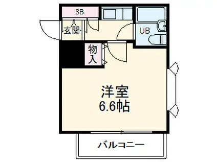 ユーコート浦安(1K/2階)の間取り写真