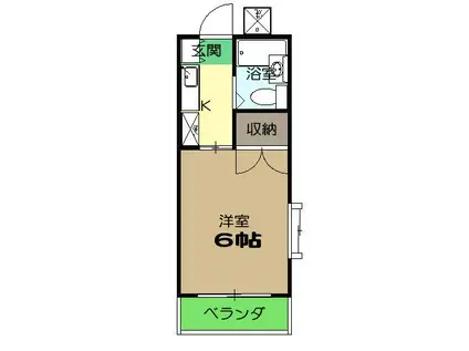 ドエル山崎Ⅱ(1K/2階)の間取り写真