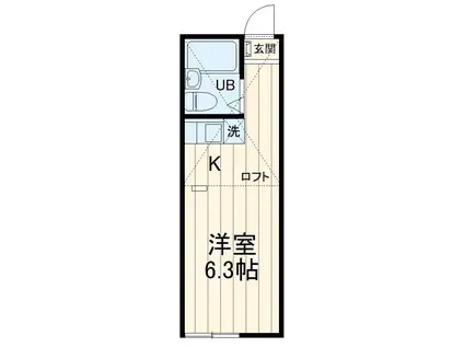 ユナイトステージ元住吉壱番館(ワンルーム/1階)の間取り写真
