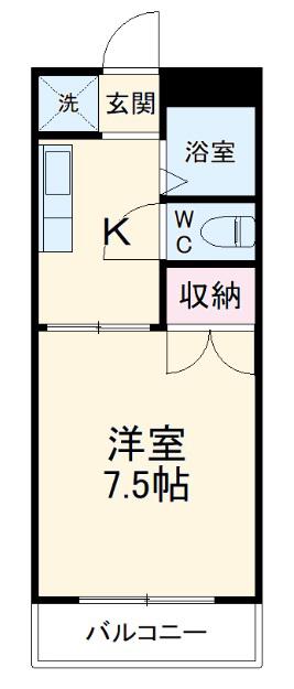 コーポシリウス(1K/2階)の間取り写真