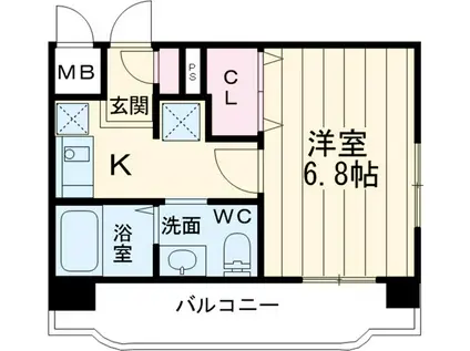 サンパティー(1K/4階)の間取り写真