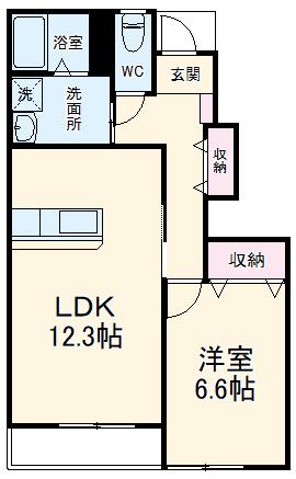 グリーンヴィレッジ(1LDK/1階)の間取り写真