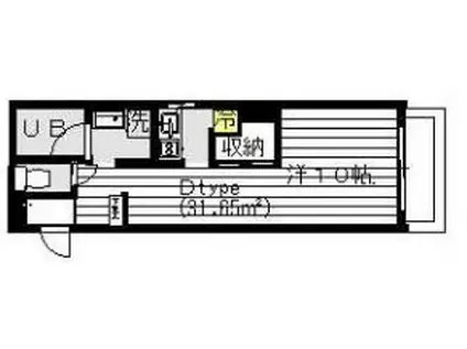セレウス西葛西(1K/3階)の間取り写真