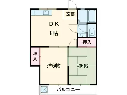 エスポワールA(2DK/2階)の間取り写真