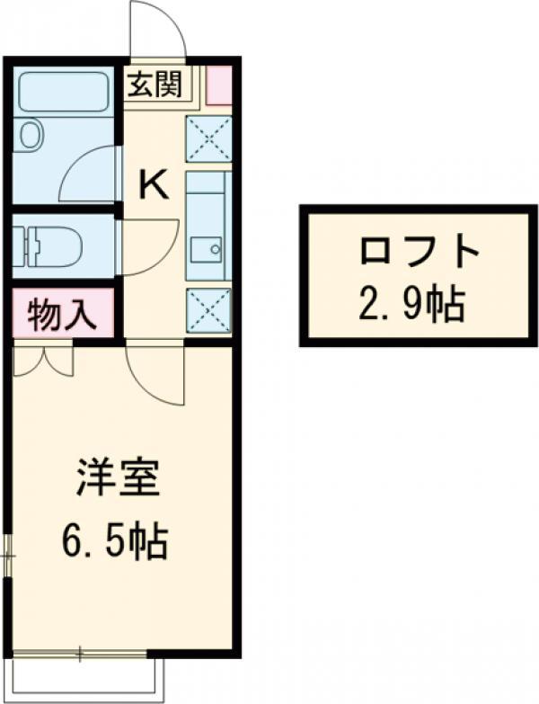 グランアンテリール(1K/2階)の間取り写真