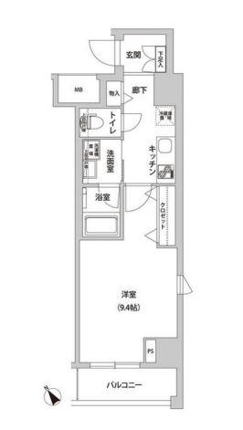 ラ・メージュ山下公園(1K/4階)の間取り写真