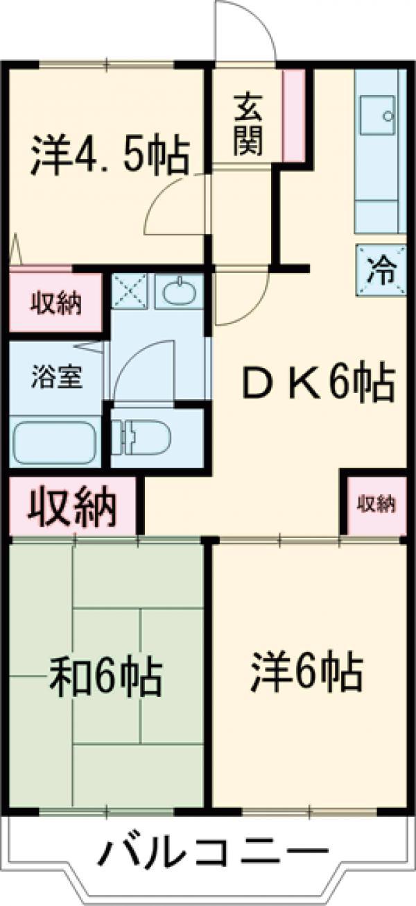 メイプルハイツⅠ(3DK/3階)の間取り写真