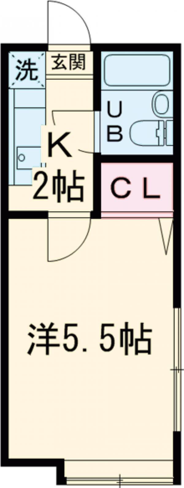 フラワーハイツ葛西A(1K/2階)の間取り写真