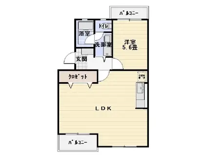 トラスト(1LDK/3階)の間取り写真