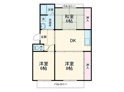 第2宮下マンション(3DK/1階)の間取り写真
