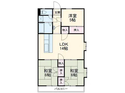 メゾンするが(3LDK/3階)の間取り写真