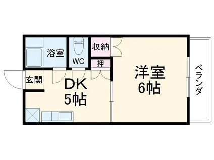 コーポソシアル B(1DK/2階)の間取り写真