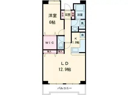 ベルウッド一之江(1LDK/1階)の間取り写真