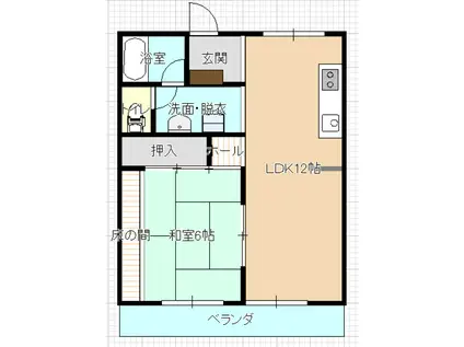 カーサ芝 Ⅰ(1LDK/4階)の間取り写真