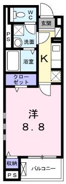 AFCレジデンス・Ⅰ(1K/3階)の間取り写真