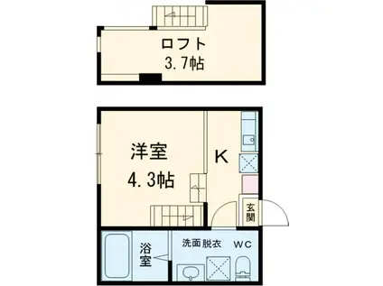 AISIO小岩(ワンルーム/1階)の間取り写真