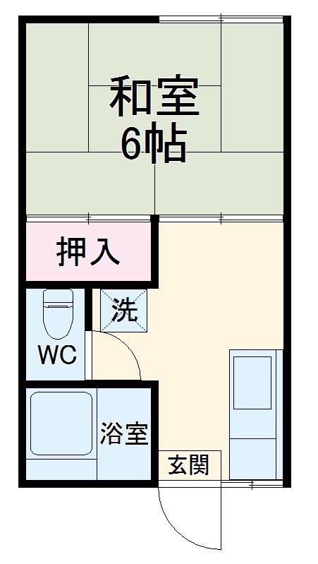 ファミーユ・緑(1DK/1階)の間取り写真