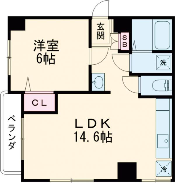 KDハイム(1LDK/1階)の間取り写真