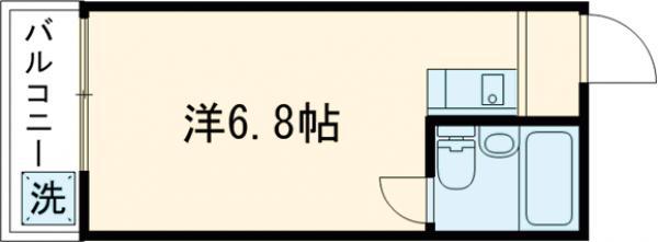 メゾン・ド・マルス(ワンルーム/2階)の間取り写真