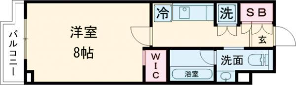 コンフォリア桜上水(1K/2階)の間取り写真