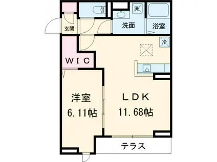 ロイヤルレジデンスⅡ(1LDK/1階)の間取り写真