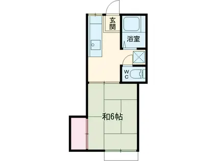 コーポ山内第1(1K/2階)の間取り写真