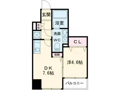 ドゥーエ東高円寺(1DK/3階)の間取り写真
