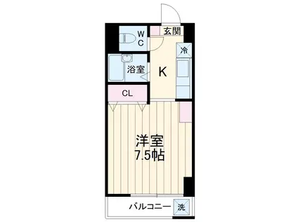 第13花園ビル(1K/4階)の間取り写真