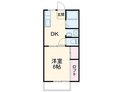 ハイツ宝積寺(1DK/1階)の間取り写真