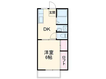 ハイツ宝積寺(1DK/2階)の間取り写真