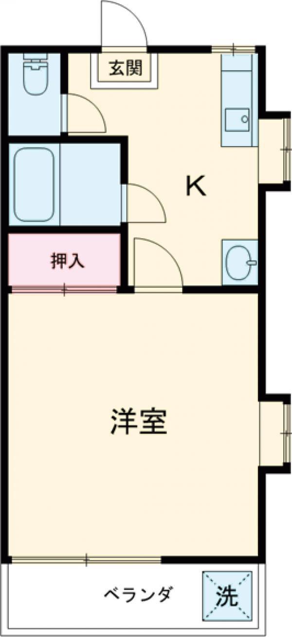 カレッジパーク(1K/1階)の間取り写真