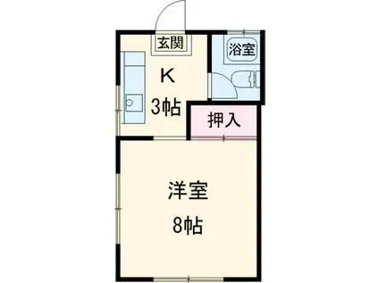 コーポ中村3(1K/3階)の間取り写真