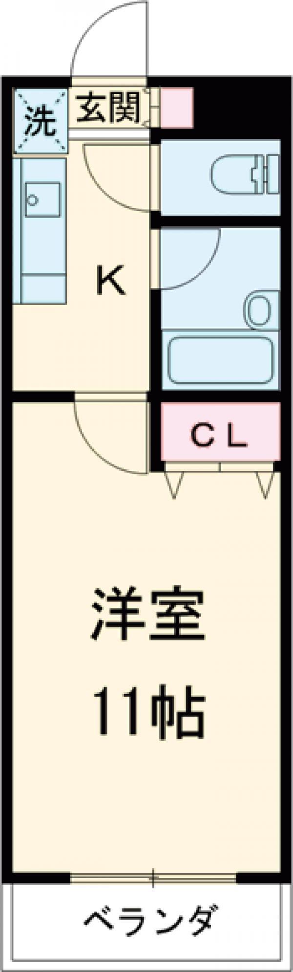 NARABU五番館(1K/3階)の間取り写真
