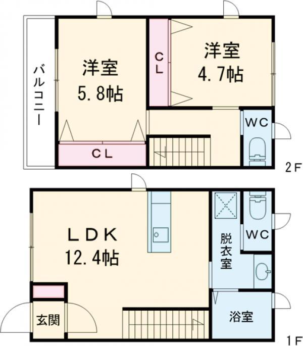 ARK WEST Ⅰ(2LDK)の間取り写真