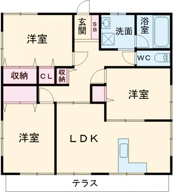 東北本線 宇都宮駅 バス乗車時間:25分 上戸祭4丁目バス停で下車 徒歩3分 1階建 築26年(3LDK)の間取り写真