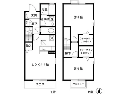 ロゼット B(2LDK)の間取り写真