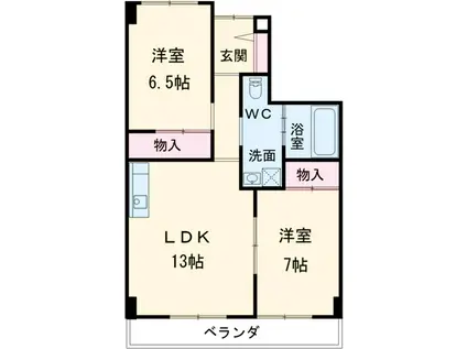 パノラマハイツ第2(2LDK/3階)の間取り写真