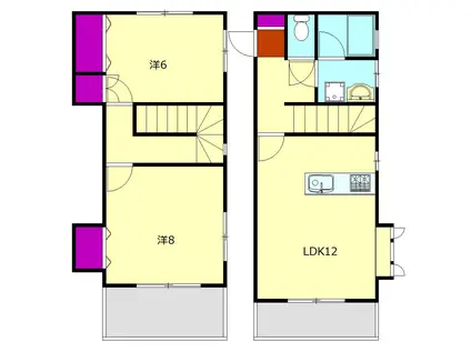 五百羅漢アパートメント(2LDK)の間取り写真