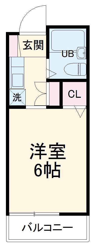 アメニティ片野(ワンルーム/2階)の間取り写真