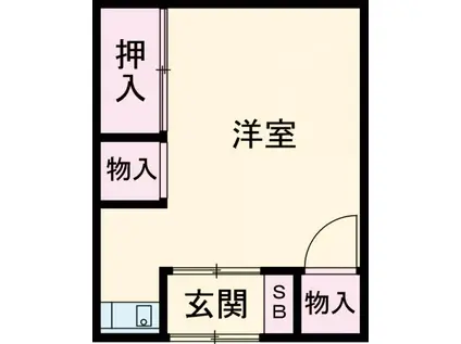 第一みどり荘(ワンルーム/1階)の間取り写真