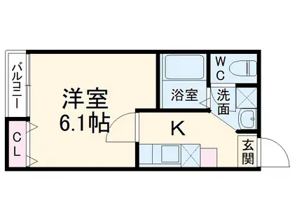 アークプレイス春日部(1K/1階)の間取り写真