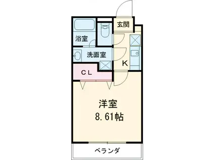 アムールⅡ光風館(1K/2階)の間取り写真