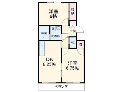 サンシティヒコタA-1(2DK/1階)の間取り写真
