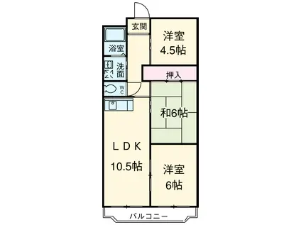グランシャリオ(3LDK/4階)の間取り写真